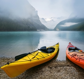 kayak on the lakeside